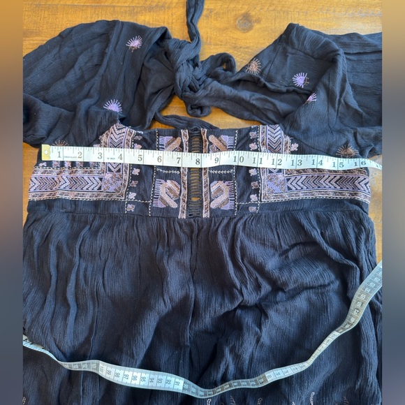 Free People “Rhiannon Peasant Embroidered” Mini Dress nwot - Picture 10 of 10